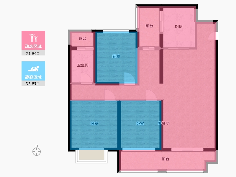 山西省-太原市-良硕·和山名邸二期-93.58-户型库-动静分区