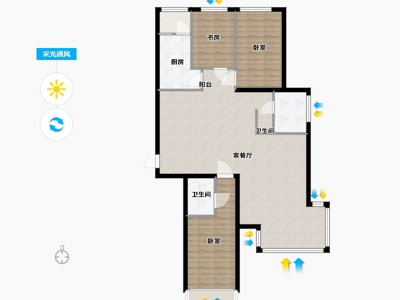 河北省-保定市-太阳城-109.31-户型库-采光通风