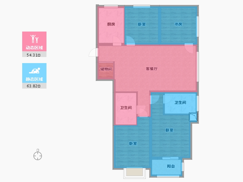 山西省-太原市-融创太原府-105.40-户型库-动静分区