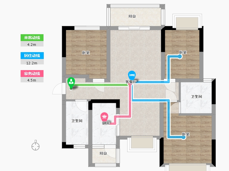 四川省-成都市-炎华置信上林景著-78.57-户型库-动静线