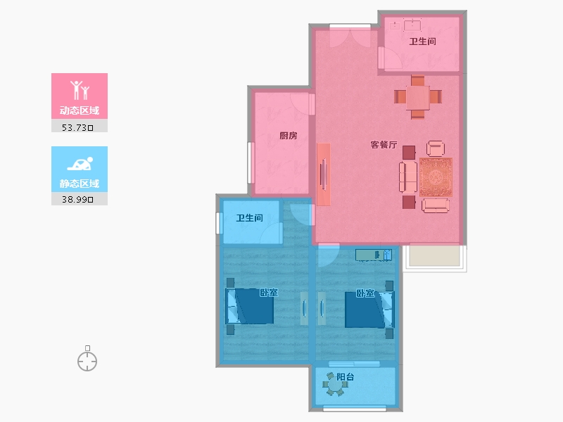 河北省-邯郸市-和平麓-83.53-户型库-动静分区