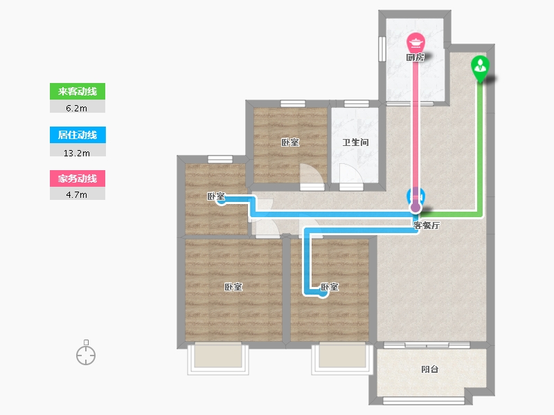 河北省-沧州市-保利拉菲公馆-79.51-户型库-动静线