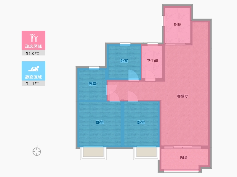 河北省-沧州市-保利拉菲公馆-79.51-户型库-动静分区