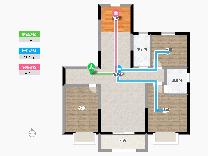 河北省-承德市-兴隆碧桂园二期-83.29-户型库-动静线