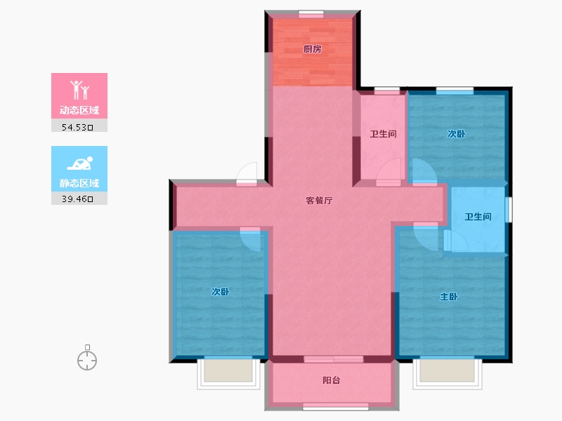 河北省-承德市-兴隆碧桂园二期-83.29-户型库-动静分区