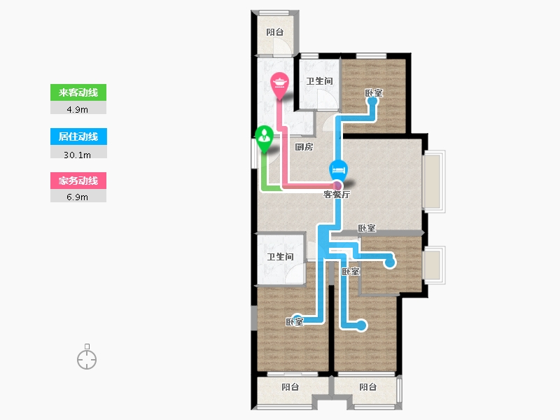 山西省-太原市-太原恒大金碧天下-118.58-户型库-动静线