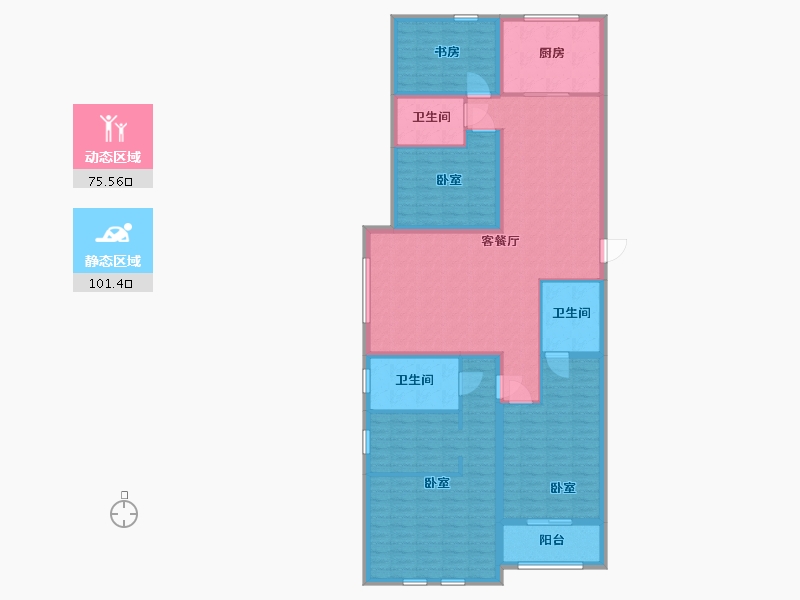 山西省-太原市-鸿赫·时代天际-160.61-户型库-动静分区