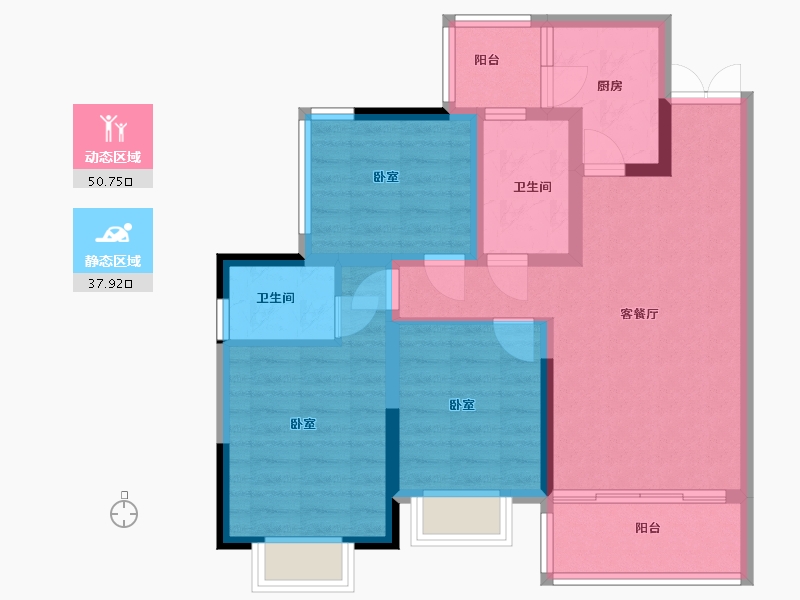 四川省-成都市-天骄府-78.06-户型库-动静分区