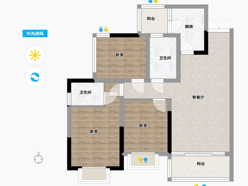 四川省-成都市-天骄府-78.06-户型库-采光通风