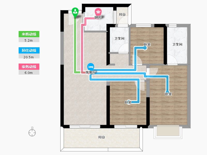 云南省-昆明市-保利城-86.54-户型库-动静线