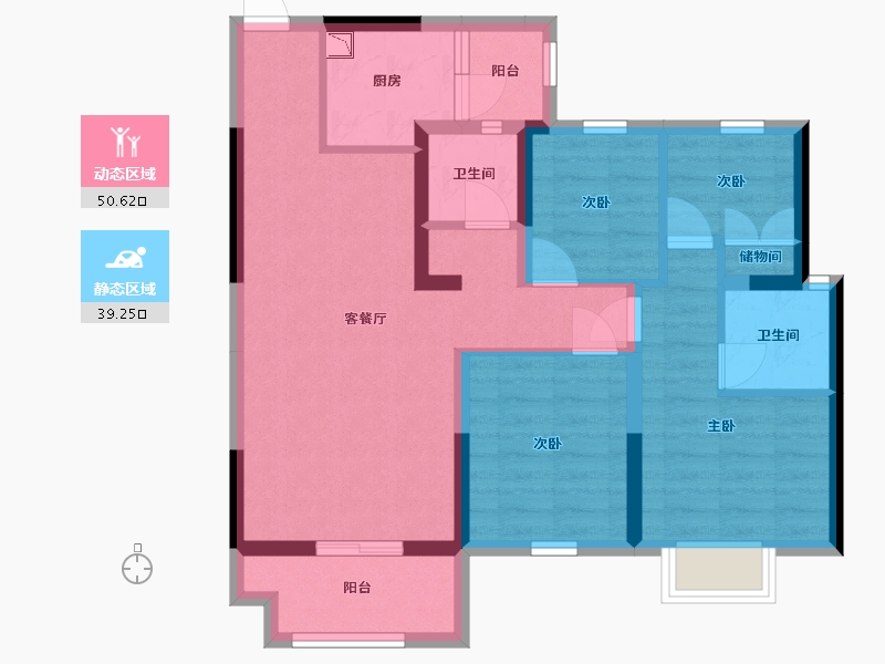 广东省-深圳市-大族云峰二期-78.51-户型库-动静分区