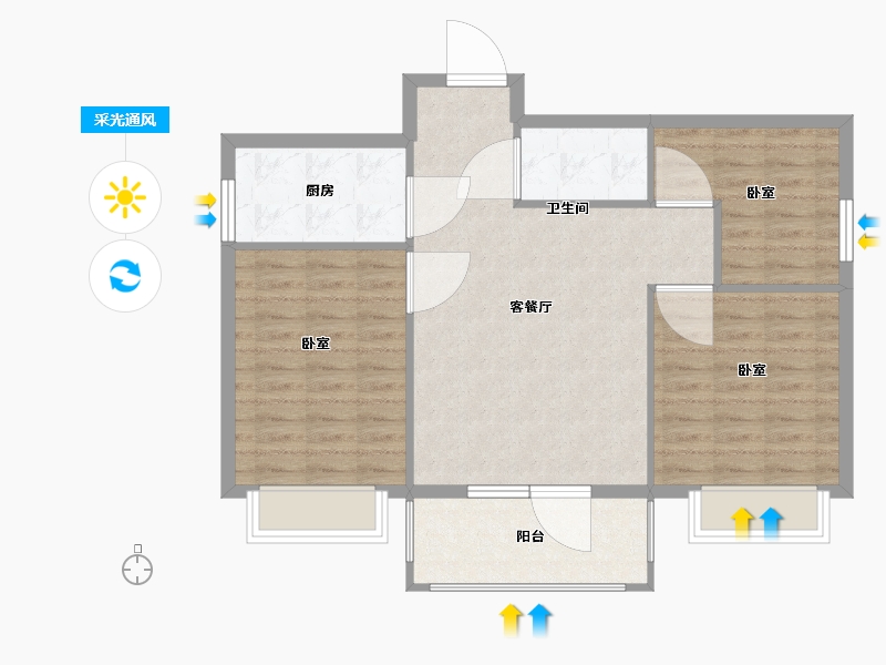 山西省-太原市-龙城半岛三期-81.50-户型库-采光通风