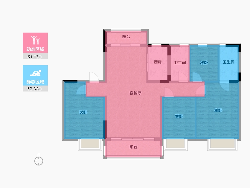 河北省-沧州市-沧州碧桂园锦熙府-102.23-户型库-动静分区