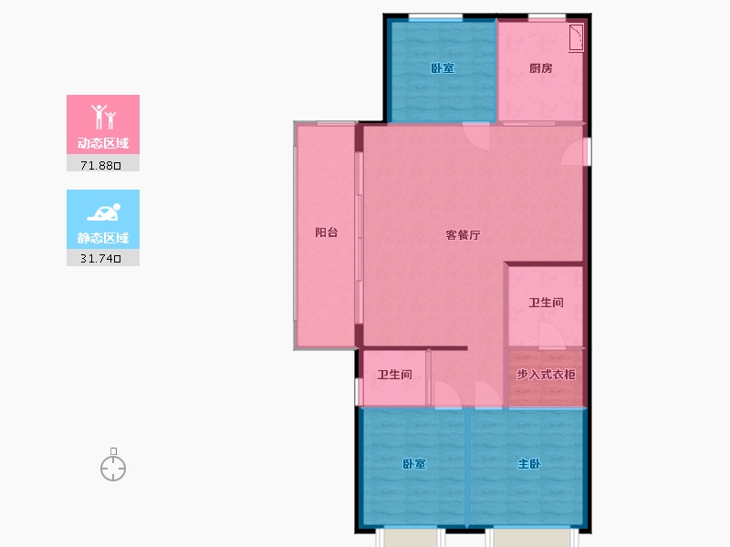 山西省-太原市-碧桂园玖玺臺-95.64-户型库-动静分区