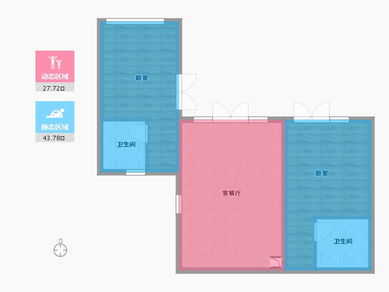 云南省-昆明市-滇池南湾未来城-64.45-户型库-动静分区