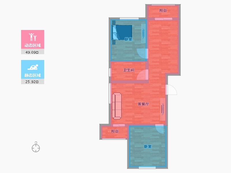 河北省-承德市-御水卧龙湾-67.12-户型库-动静分区