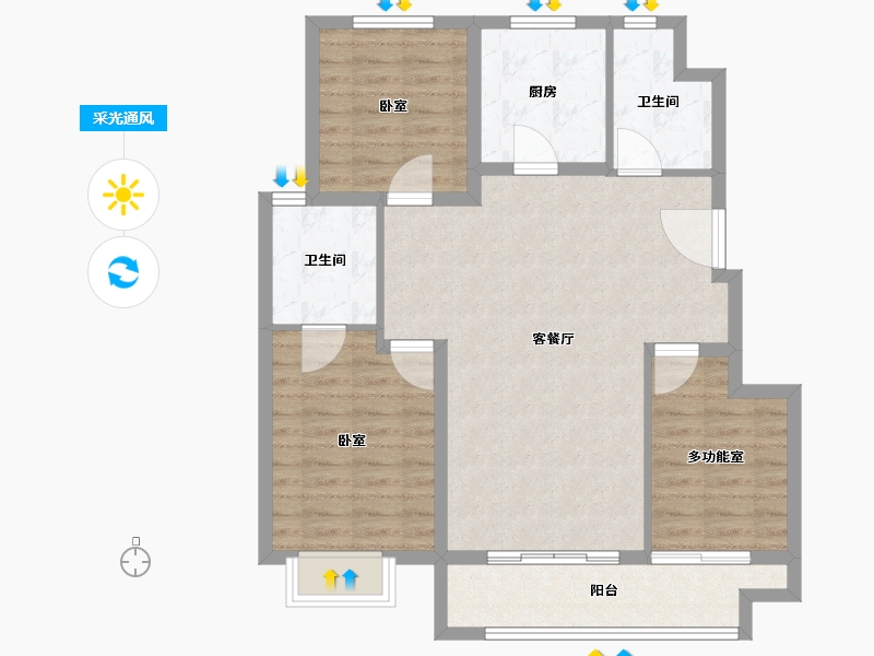 河北省-邯郸市-泽信云樾天著-92.00-户型库-采光通风