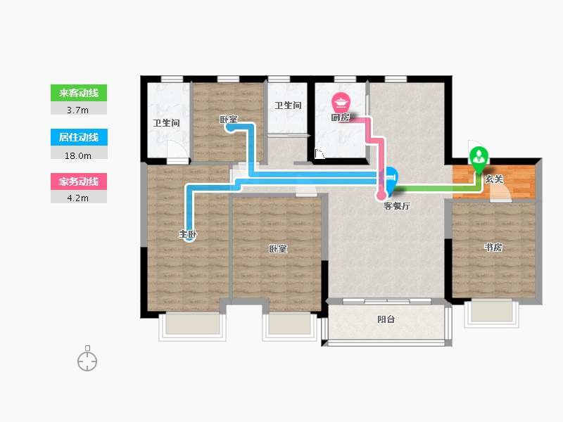 山西省-太原市-碧桂园凤麟府-104.64-户型库-动静线