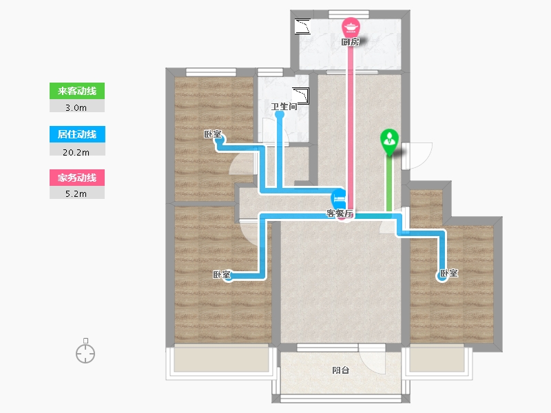 河北省-沧州市-碧桂园樾澜庭-68.55-户型库-动静线