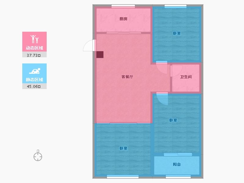 河北省-沧州市-泰大国际-74.45-户型库-动静分区