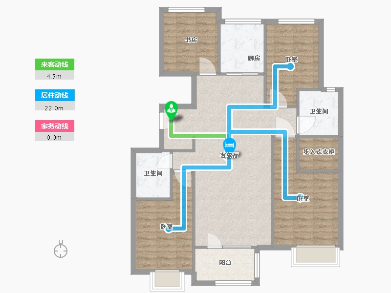 河北省-廊坊市-大运河孔雀城时代锦悦-100.00-户型库-动静线