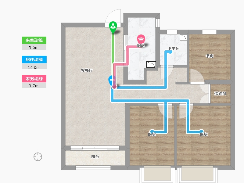 山西省-太原市-保利壹号公馆四期-66.94-户型库-动静线