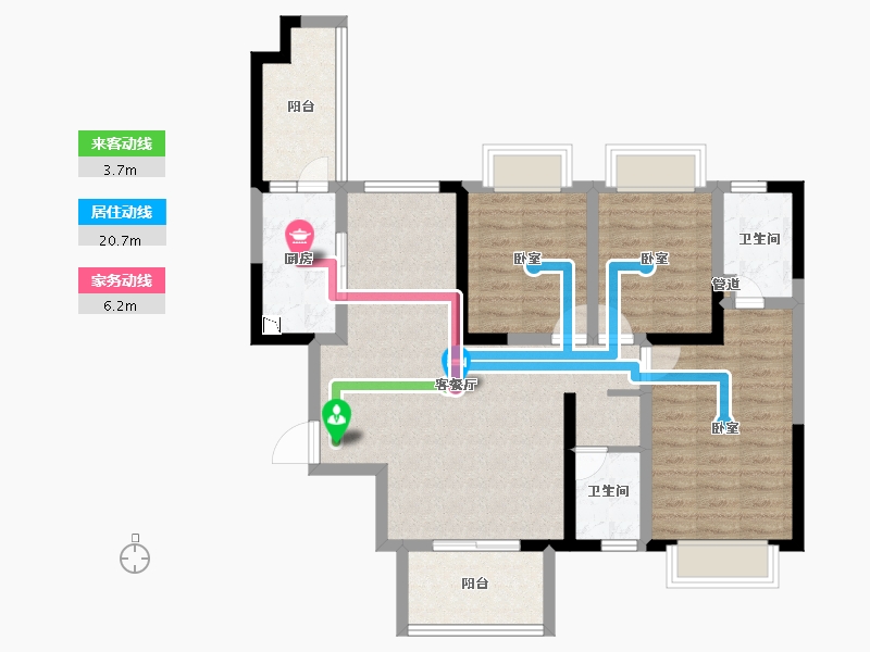 四川省-成都市-宇顺花与城-88.47-户型库-动静线