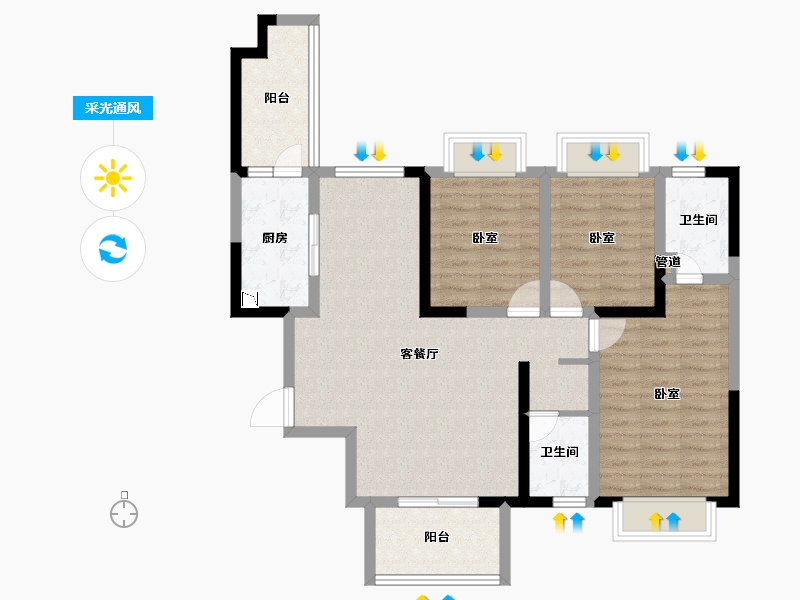 四川省-成都市-宇顺花与城-88.47-户型库-采光通风