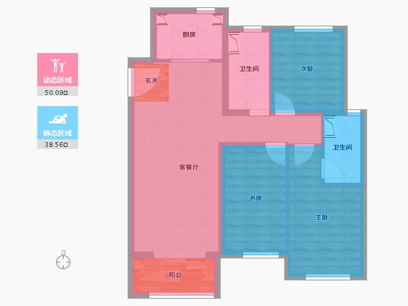 河北省-唐山市-融创唐庭壹号-78.15-户型库-动静分区