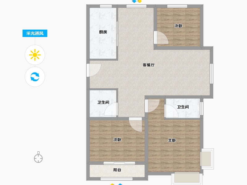 河北省-承德市-丽景华庭二期-110.27-户型库-采光通风