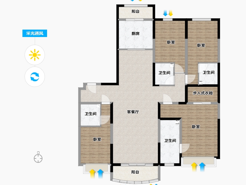 山西省-太原市-太原星河湾5号园-198.77-户型库-采光通风