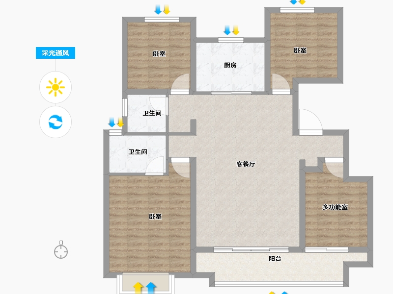 河北省-邯郸市-泽信云樾天著-108.00-户型库-采光通风