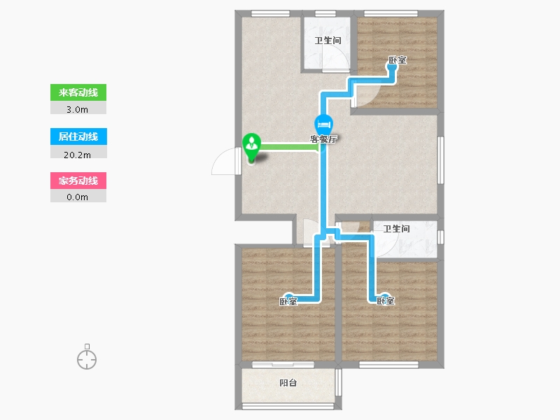 河北省-沧州市-长芦嘉苑-89.01-户型库-动静线