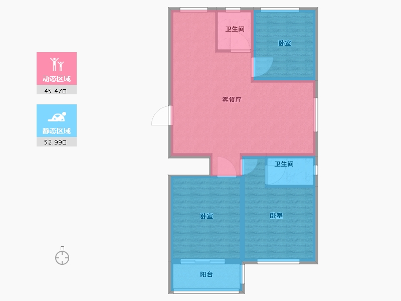 河北省-沧州市-长芦嘉苑-89.01-户型库-动静分区