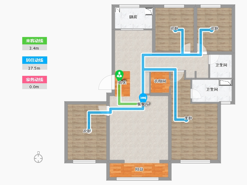 河北省-唐山市-融创唐庭壹号-121.17-户型库-动静线