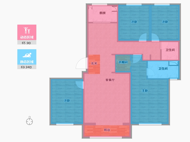 河北省-唐山市-融创唐庭壹号-121.17-户型库-动静分区