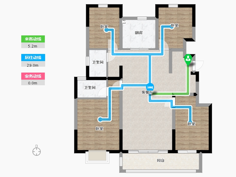 河北省-廊坊市-佳兆业·悦峰·群贤苑-106.00-户型库-动静线