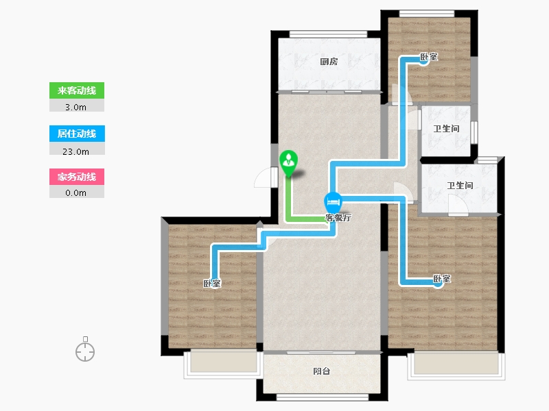 河北省-沧州市-保利花园-106.14-户型库-动静线