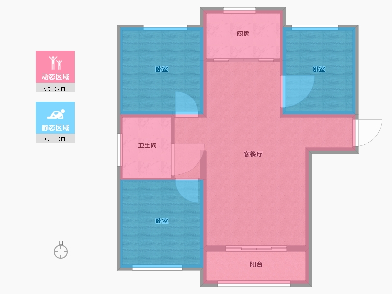 河北省-沧州市-新城悦隽时代-87.00-户型库-动静分区