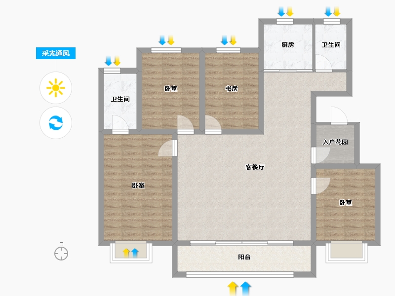 河北省-沧州市-百丰瑞府-112.57-户型库-采光通风