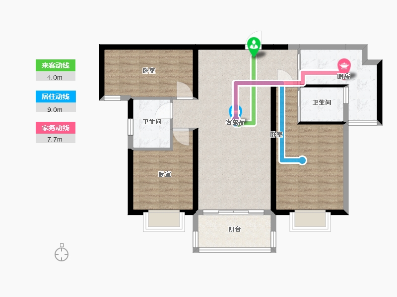 山西省-太原市-晋中碧桂园-89.99-户型库-动静线