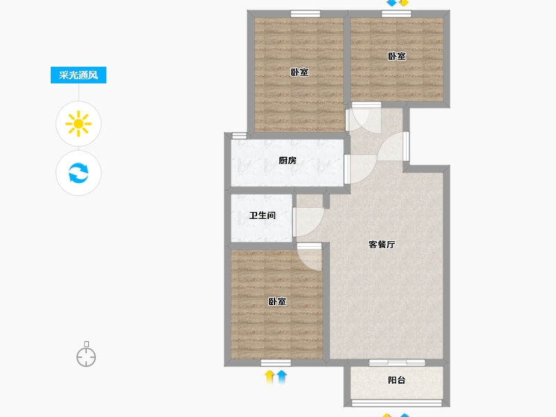 河北省-沧州市-长芦嘉苑-88.00-户型库-采光通风