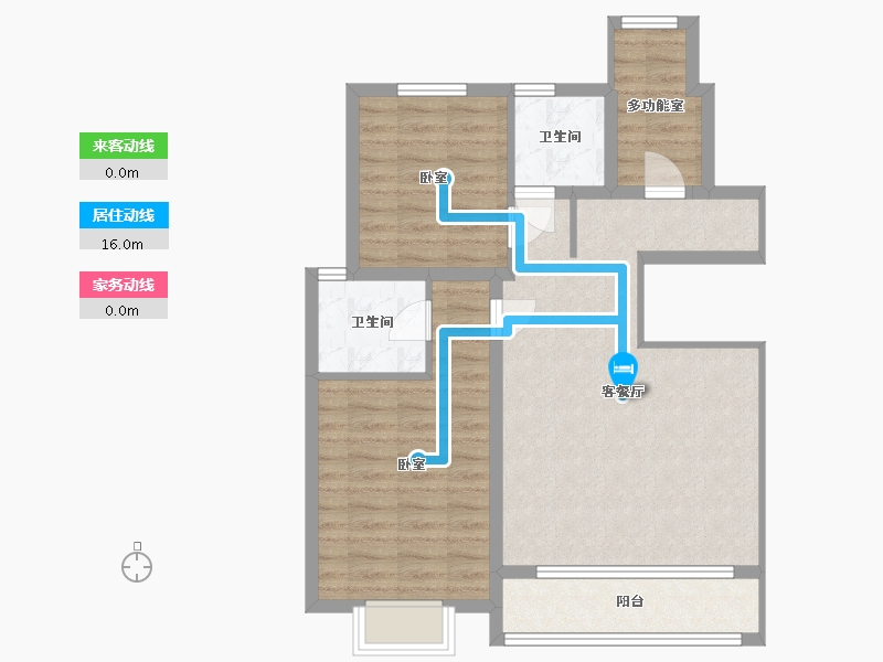 河北省-沧州市-建新梧桐墅-76.44-户型库-动静线