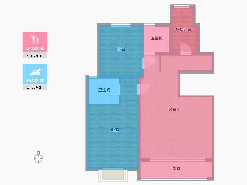 河北省-沧州市-建新梧桐墅-76.44-户型库-动静分区