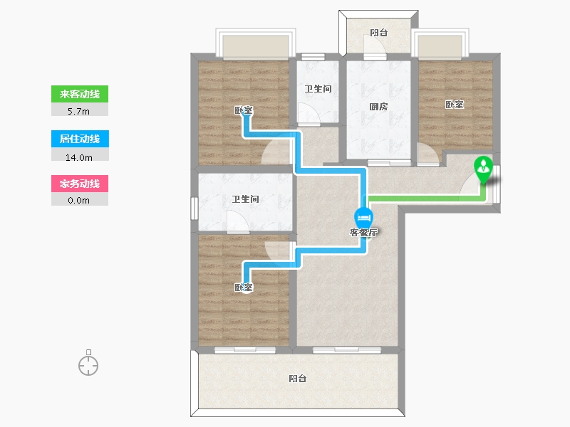 云南省-昆明市-万科公园城市-96.91-户型库-动静线