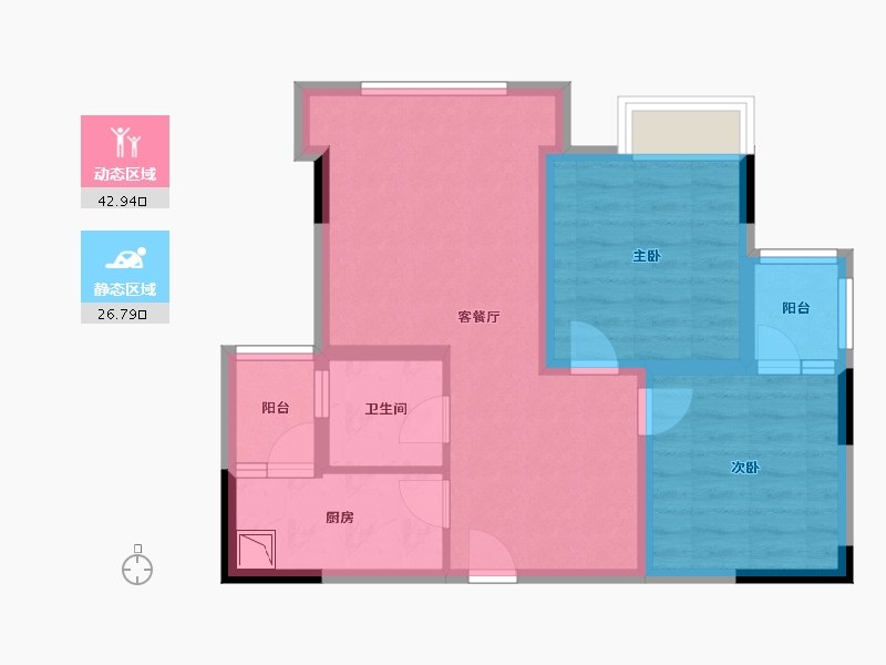 四川省-成都市-蜀青丽晶府-60.84-户型库-动静分区