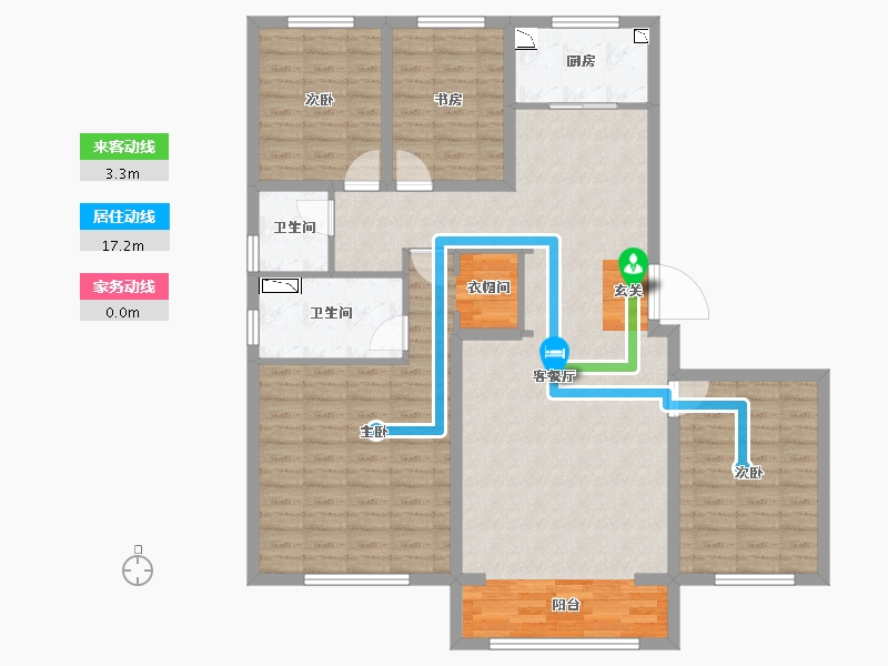 河北省-唐山市-融创唐庭壹号-119.08-户型库-动静线