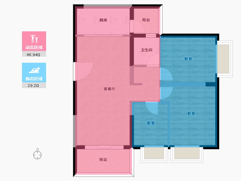 云南省-昆明市-万科公园城市-67.88-户型库-动静分区