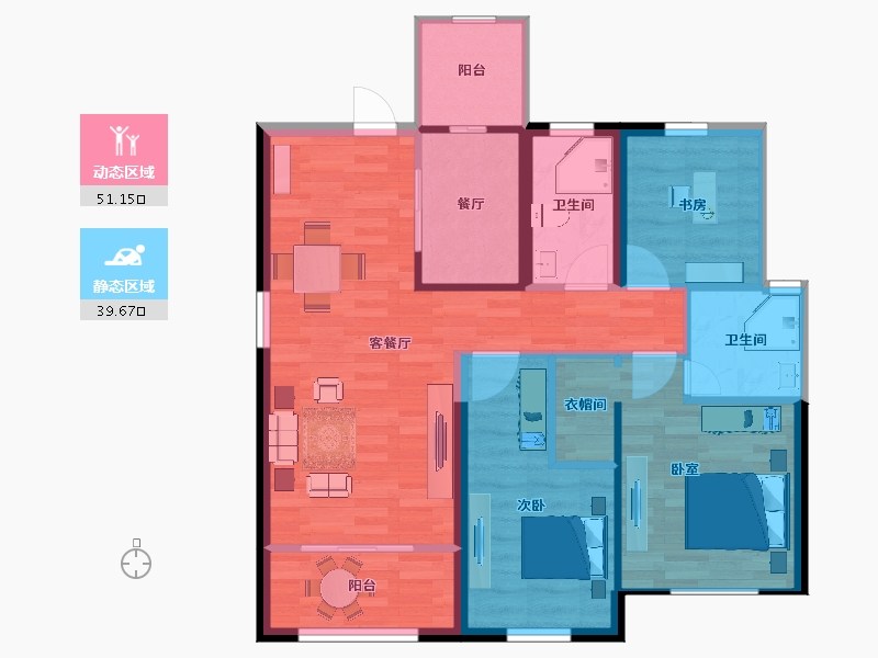 云南省-昆明市-红星天铂-81.76-户型库-动静分区