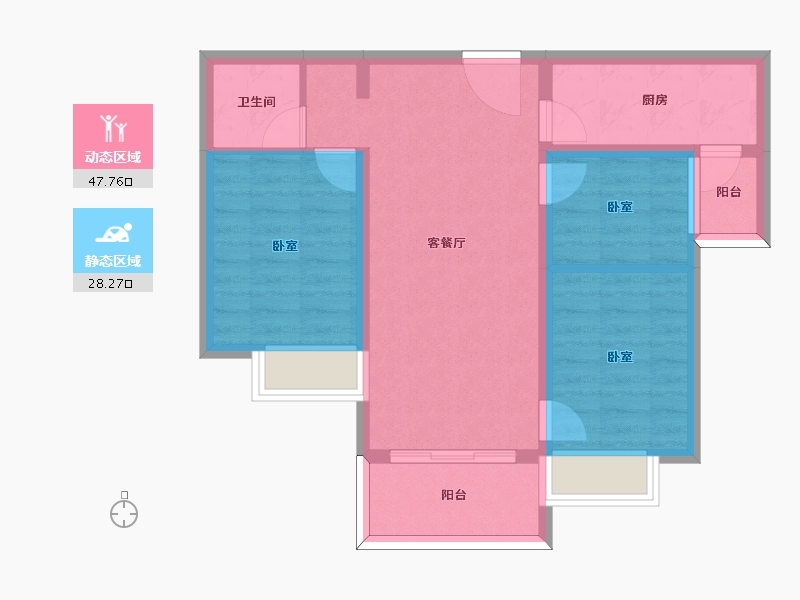 云南省-昆明市-万科公园城市-67.34-户型库-动静分区